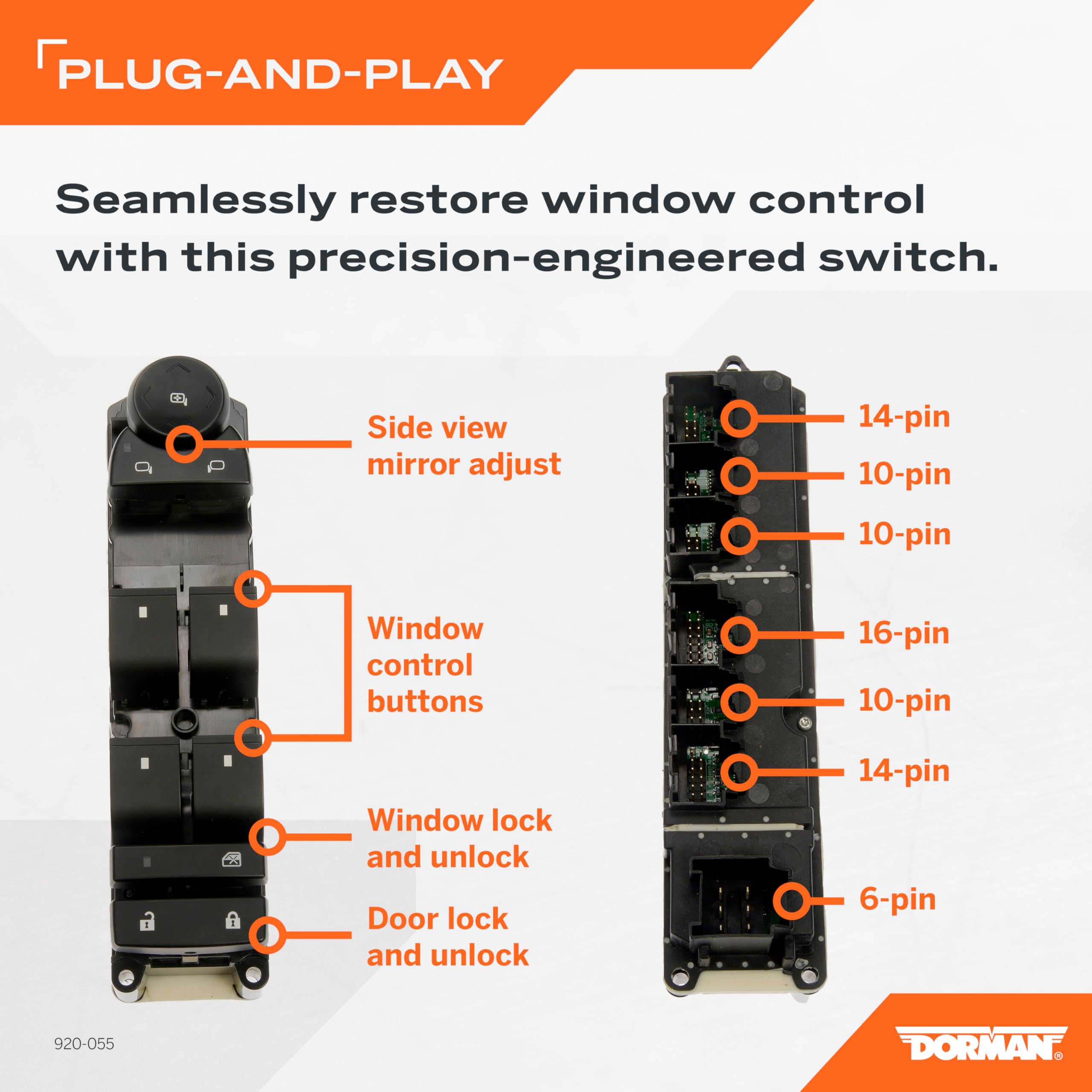 Amazon.com: Dorman 920-055 Front Driver Side Master Window Switch